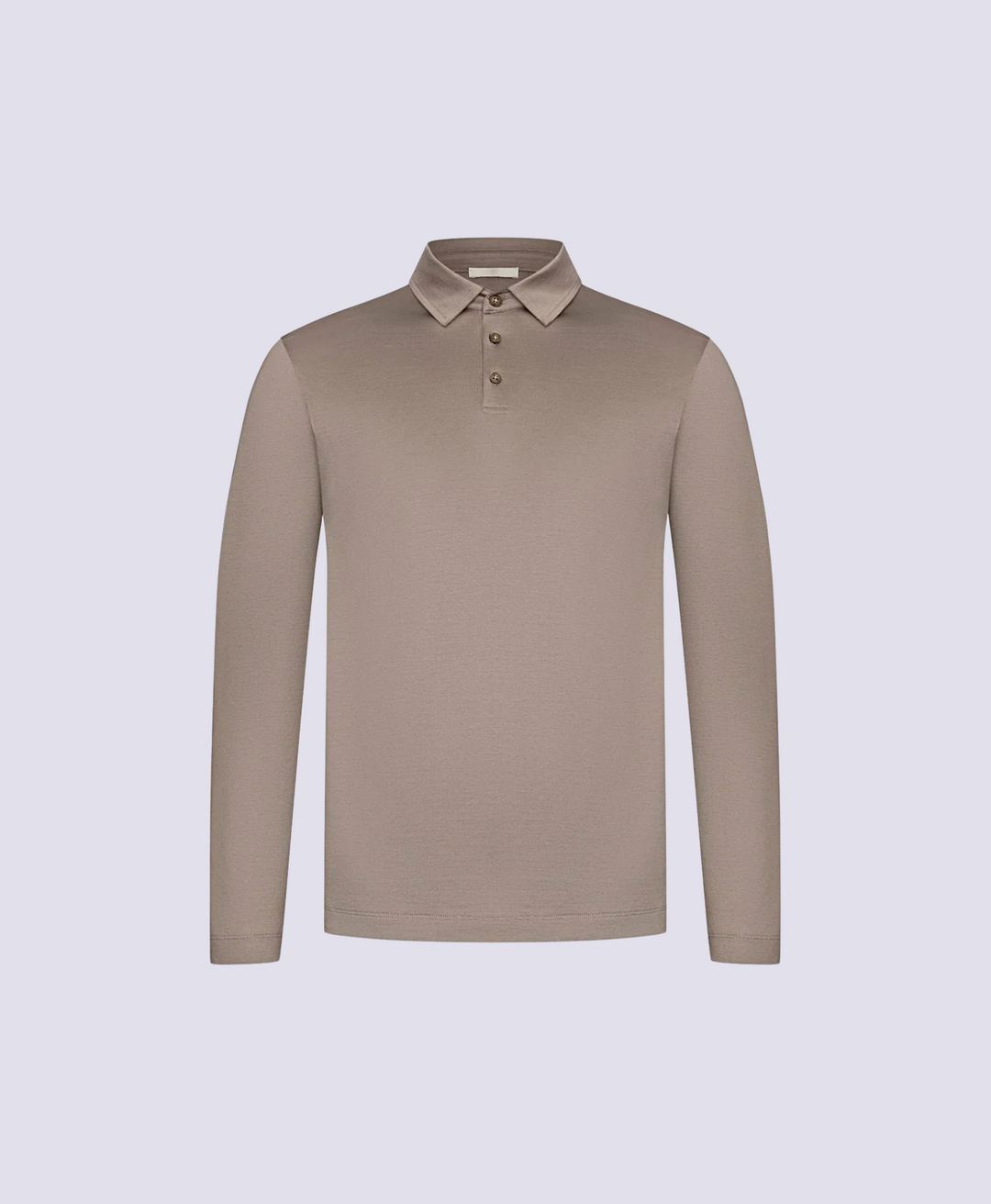 TAUPE POLO SHIRT LONG SLEEVE