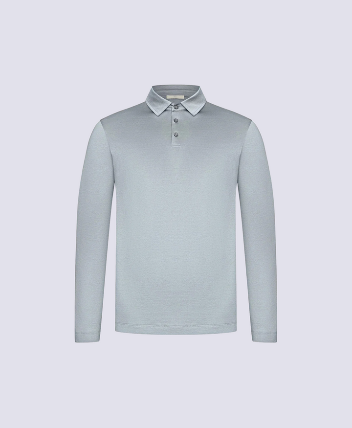 MIST GREY POLO SHIRT LONG SLEEVE