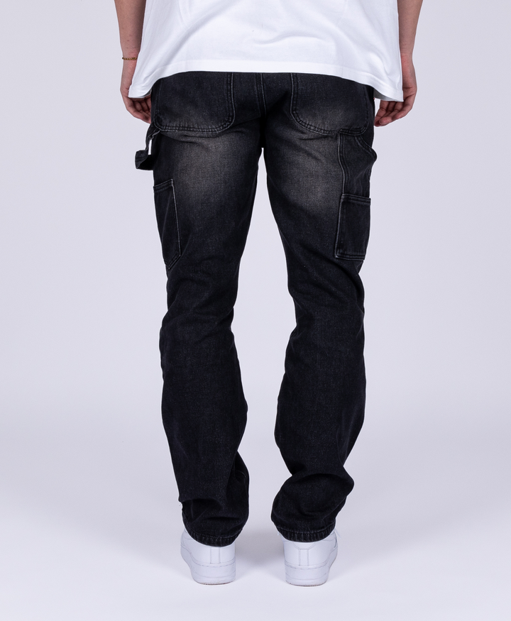 BLACK/GREY FLARED JEANS