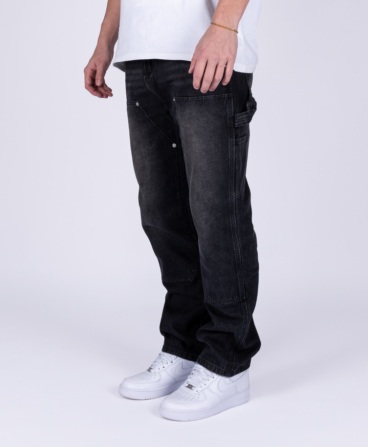 BLACK/GREY FLARED JEANS