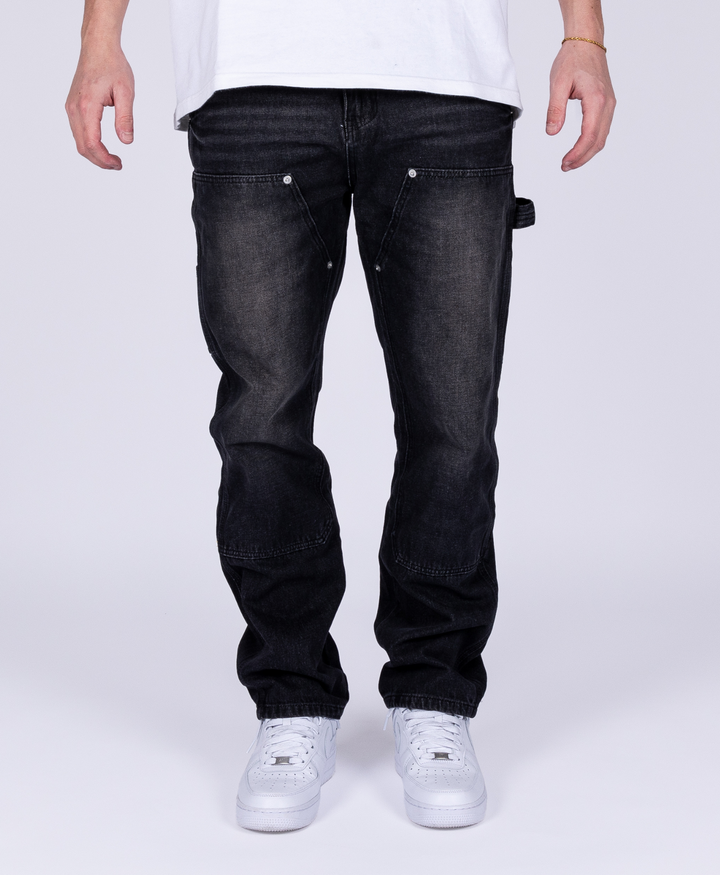 BLACK/GREY FLARED JEANS