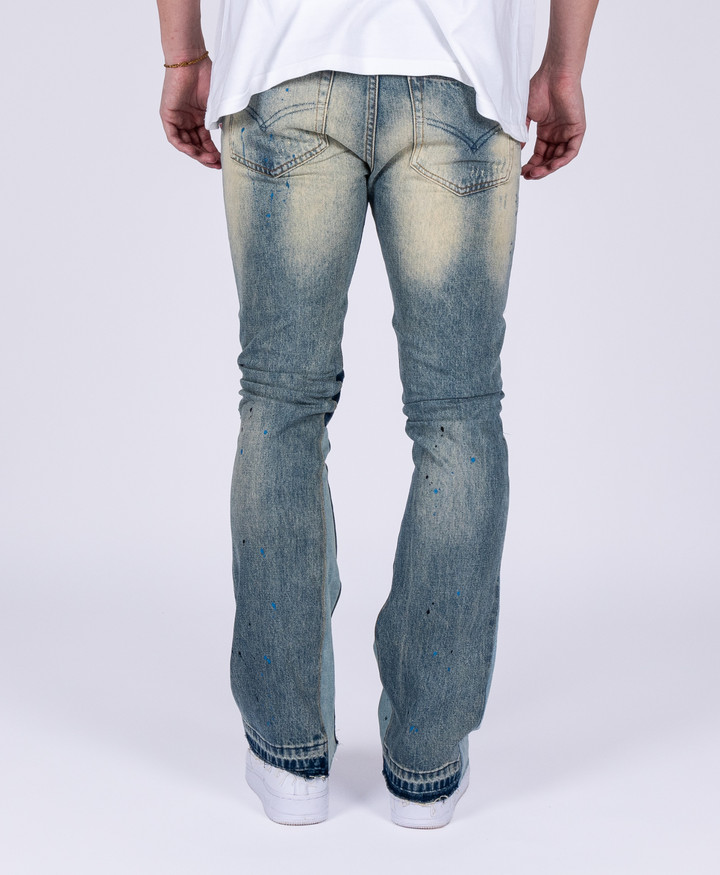 BLACK/GREY FLARED JEANS