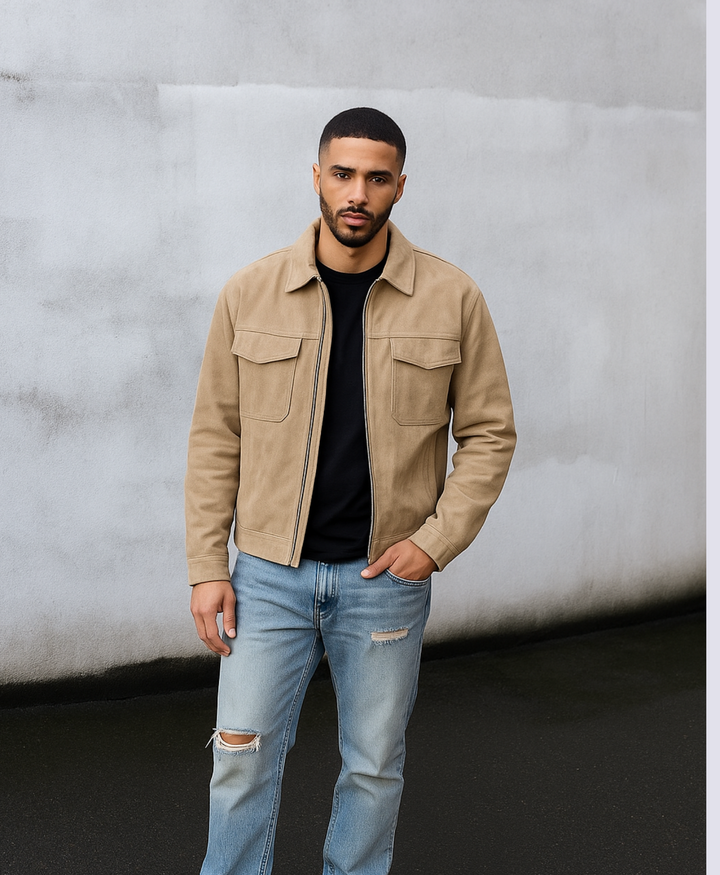 BEIGE SUEDE JACKET